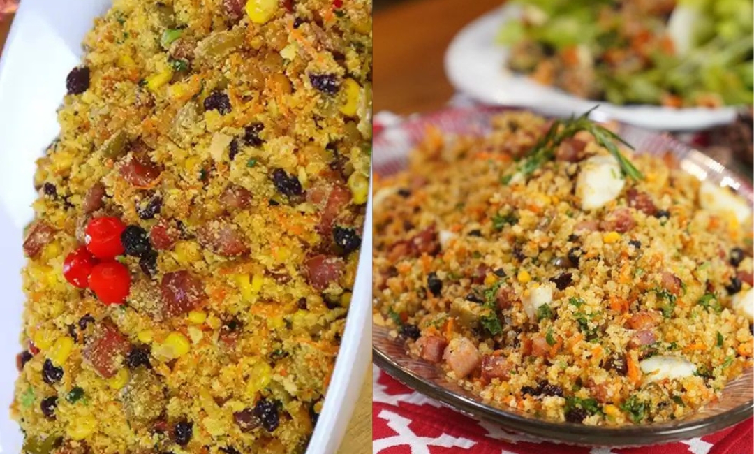 Receita Farofa Natalina com Frutas Secas e Bacon