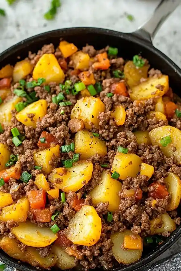 Receita Carne Moída com Batatas com gostinho de comida caseira